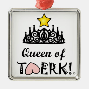 Twerk Star Queen Metal Ornament