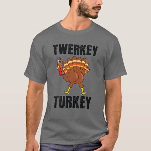 Twerkey Turkey Funny Thanksgiving Turkey Butt Desi T_Shirt