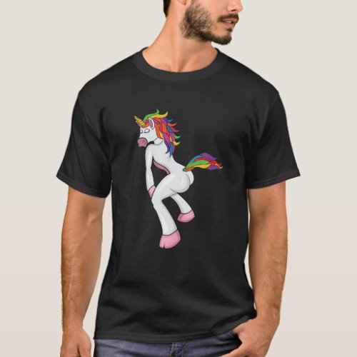 Twerking Rainbow Unicorn LGBT Pride Month T_Shirt