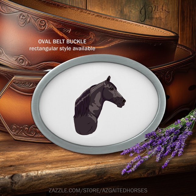 TWH Tennessee Walking Horse Gaited Horse Head Oval Belt Buckle (🐴✨ Subtle. Strong. Smooth. #TennesseeWalker #TWH #GaitedHorseStyle )