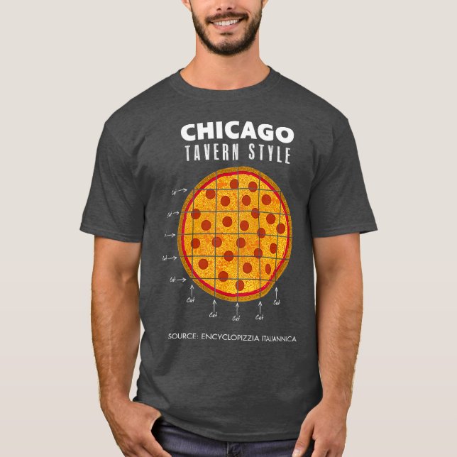 twHistory Regional Pizza Chicago Tavern Style T-Shirt (Front)
