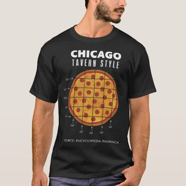 twHistory Regional Pizza Chicago Tavern Style T-Shirt (Front)
