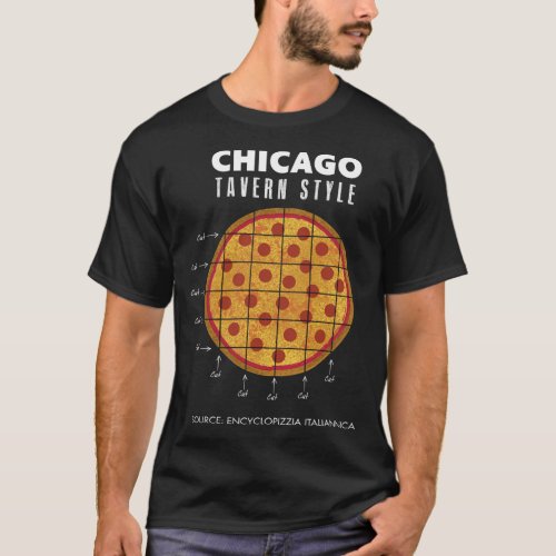 twHistory Regional Pizza Chicago Tavern Style T_Shirt