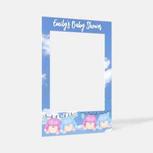 Twi Boy and Girl Baby Shower Selfie Frame
