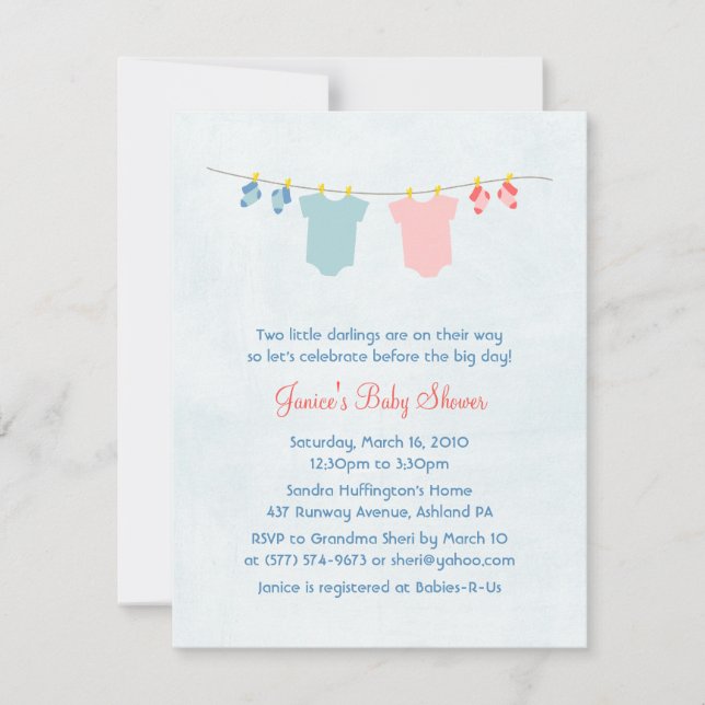 Twice As Nice Baby Shower Invitations (Front)
