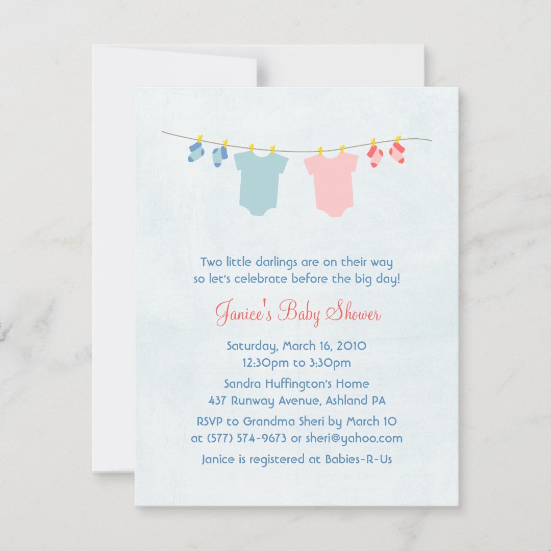 Twice As Nice Baby Shower Invitations Zazzle