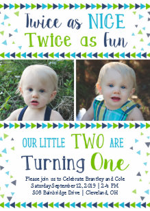 twins 1st birthday invitations zazzle