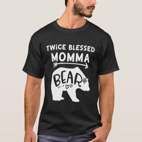 Twice Blessed Momma Bear Shirt For Moms With Two K