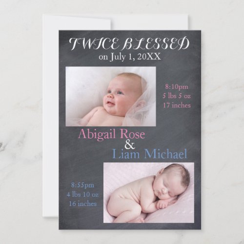 Twice Blessed Twins _ Birth Announcement