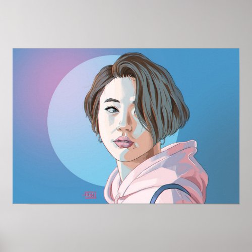 TWICE Chaeyoung Art Poster Pink version