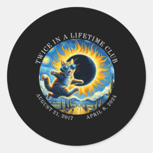 Twice In A Lifetime Club Totality Solar Eclipse 20 Classic Round Sticker