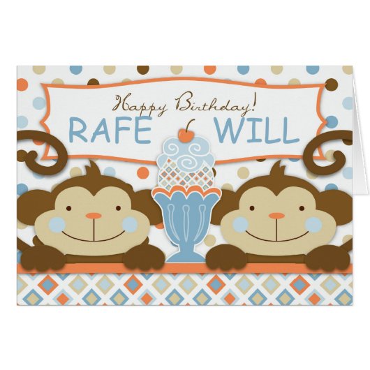 Twice the Fun BOYS Card (Front Horizontal)