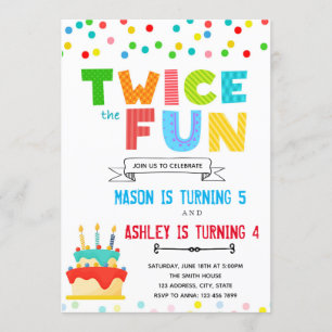 Twice the fun joint birthday card