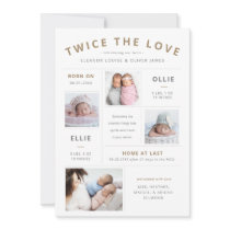 Twice the Love Infographic Twin Birth Announcement