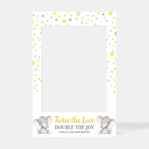 Twice the Love Twin Baby Shower Photo Booth Selfie Frame