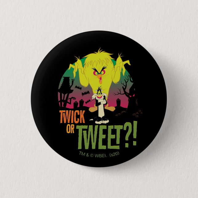 "Twick or Tweet" TWEETY™ & SYLVESTER™ Button (Front)
