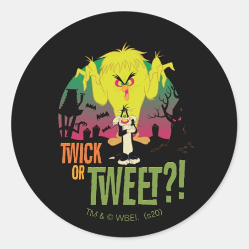 Twick or Tweet TWEETYâ  SYLVESTERâ Classic Round Sticker