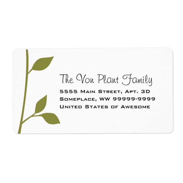 Twig and Leaf Label (Front)