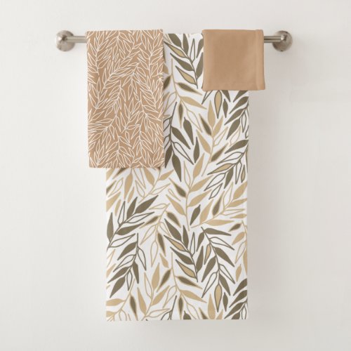 Twig Leaves Bath Towel Set