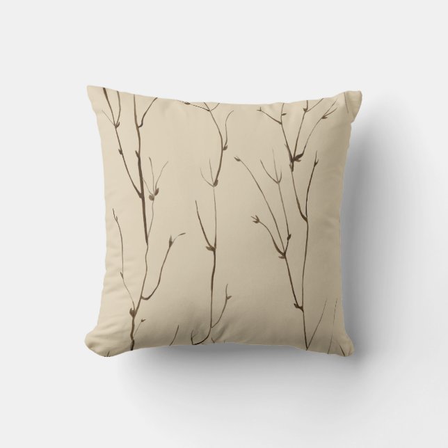 Twig Pattern Throw Pillow (Front)