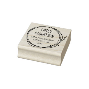 Twig Wreath Casual Country Wedding Nature Circle Rubber Stamp