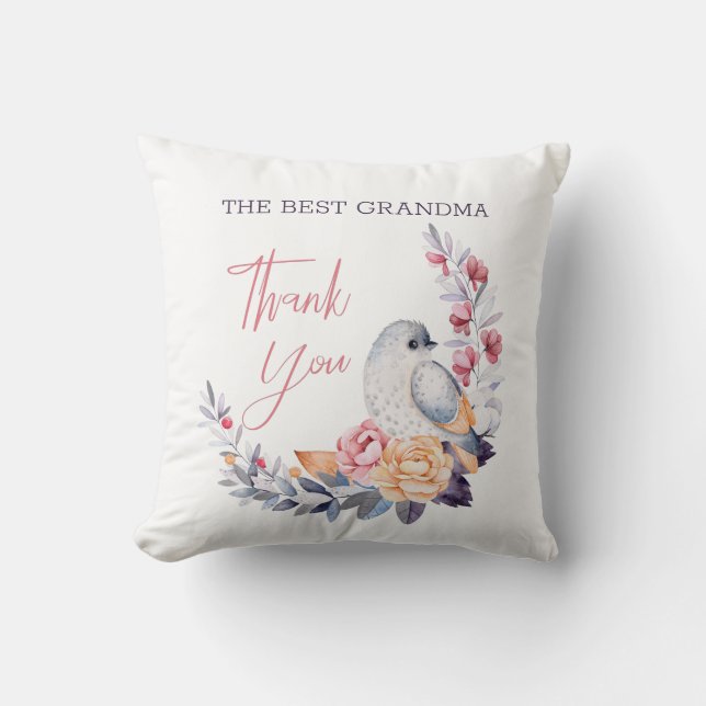 Twigs And Bird Throw Pillow (Front)