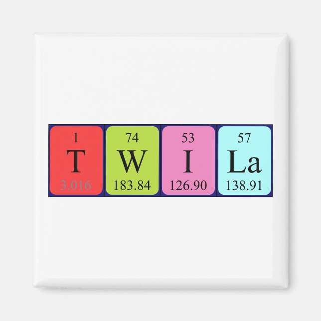 Twila periodic table name magnet (Front)