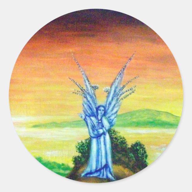 TWILIGHT ANGEL CLASSIC ROUND STICKER (Front)