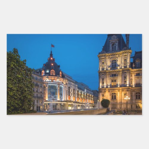 Twilight at Bazar de lHotel de Ville Rectangular Sticker