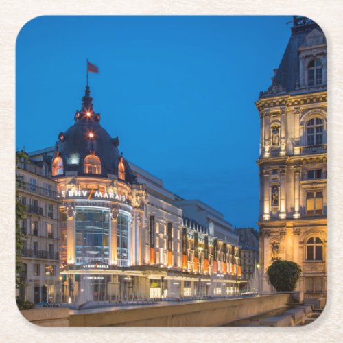 Twilight at Bazar de lHotel de Ville Square Paper Coaster