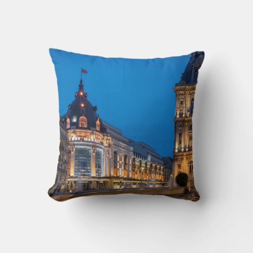 Twilight at Bazar de lHotel de Ville Throw Pillow