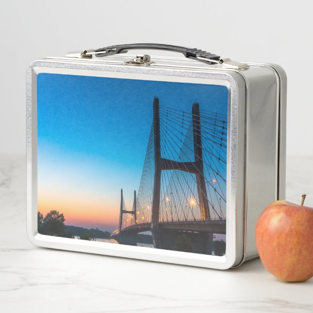 Twilight At Bill Emerson Bridge Metal Lunch Box (In Situ)
