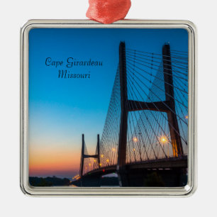 Twilight At Bill Emerson Bridge Metal Ornament
