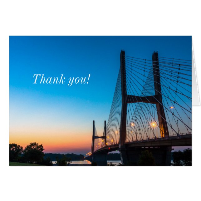 Twilight At Bill Emerson Bridge Thank you Notecard (Front Horizontal)
