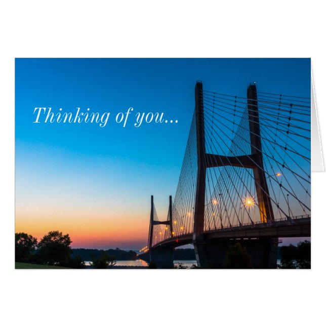 Twilight At Bill Emerson Bridge Thinking of You Cards (Front Horizontal)