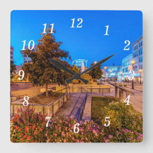 Twilight At Park Central Square Wall Clock