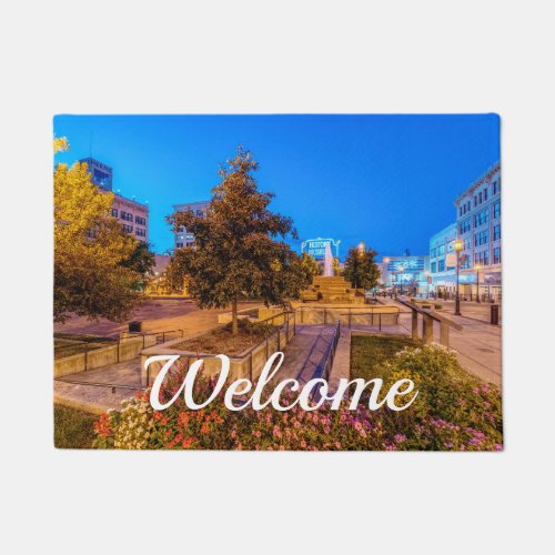 Twilight At Park Central Square Welcome Doormat