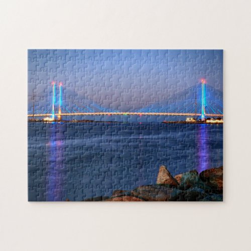 Twilight at the Indian River Inlet Bridge Jigsaw Puzzle