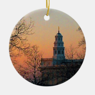 Twilight at the Nauvoo Temple Ceramic Ornament
