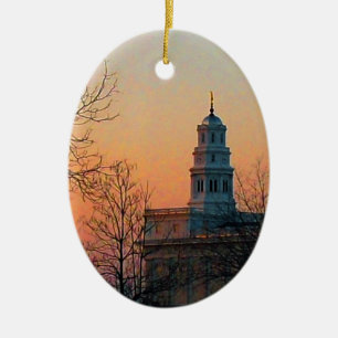 Twilight at the Nauvoo Temple Ceramic Ornament