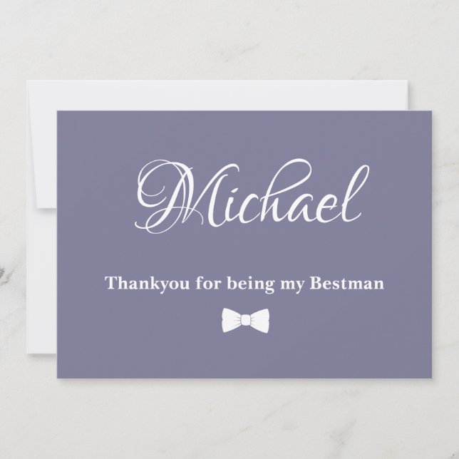 Twilight Bloom Minimal Best man Thankyou Card  (Front)