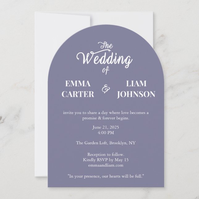 Twilight Bloom Minimal Wedding Invitation (Front)