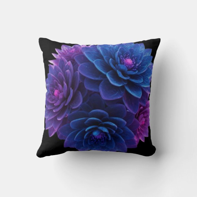 Twilight Bloom Throw Pillow (Back)