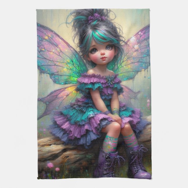  Twilight Blossom Fairy Kitchen Towel (Vertical)