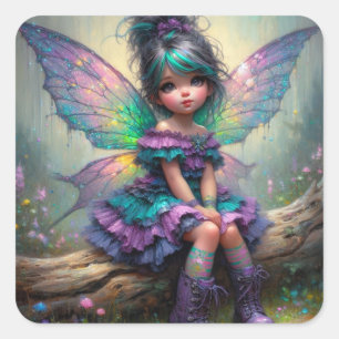  Twilight Blossom Fairy Square Sticker
