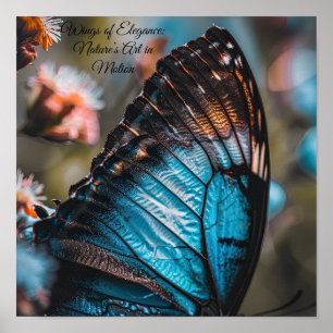 Twilight Blue: Macro Butterfly Wing Poster