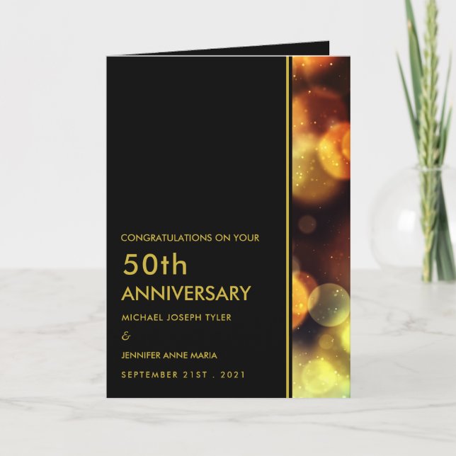 Twilight Bokeh Lights, Anniversary Card (Front)