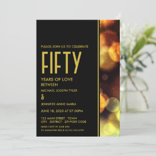 Twilight Bokeh Lights, Anniversary Invitation