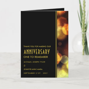 Twilight Bokeh Lights, Anniversary Thank You Card