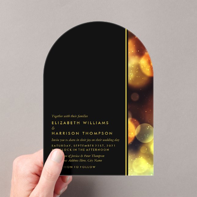 Twilight Bokeh Lights Wedding Acrylic Invitations (Insitu (Handheld))